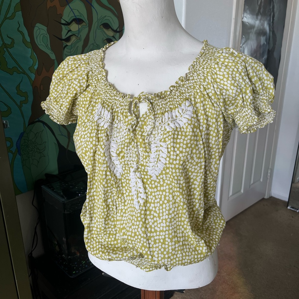 St. John's Bay Olive Dot Blouse
